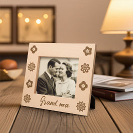 Niedliche Personalisierte Grandma-Blütengrabrahmen Geätzte Rahmen