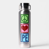 Niedliche Personalisierte Gym Lehrer Peace Liebe P Trinkflasche (Rückseite)