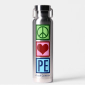 Niedliche Personalisierte Gym Lehrer Peace Liebe P Trinkflasche (Vorne)