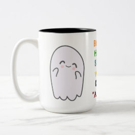 Niedliche Personalisierte Halloween-Geist-Tasse Zweifarbige Tasse