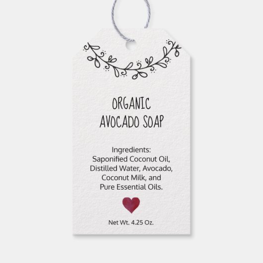 Niedliche Personalisierte Handarbeit mit Liebe Kra Geschenkanhänger (Rückseite)