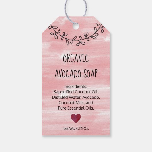 Niedliche Personalisierte handgefertigte Liebe Ros Geschenkanhänger (Rückseite)