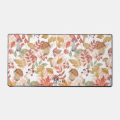 Niedliche Personalisierte Herbst-Pilznatur Schreibtischunterlage (Vorderseite)