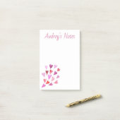 Niedliche Personalisierte Herzen Post-it Klebezettel (Auf Schreibtisch)