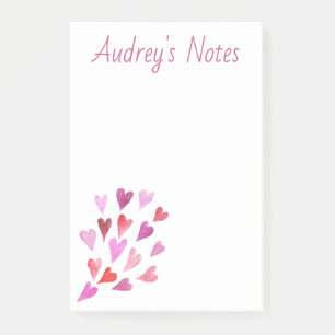 Niedliche Personalisierte Herzen Post-it Klebezettel