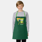Niedliche Personalisierte Irische Girl Owl Green Schürze (Getragen)