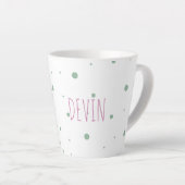 Niedliche Personalisierte Kaninchenfarbe Grün Milchtasse (Rechte Ecke)