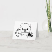 Niedliche PERSONALISIERTE Karte für Schweine und K