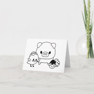 Niedliche PERSONALISIERTE Karte für Schweine und K