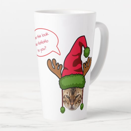 Niedliche Personalisierte Katze in Weihnachten Wei Milchtasse (Rechte Ecke)