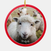 Niedliche Personalisierte Keramik Keramik Ornament (Hinten)