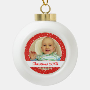 Niedliche personalisierte keramik Kugel-Ornament