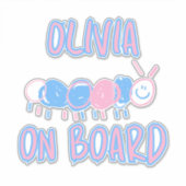 Niedliche Personalisierte Kinder Doodle-Wurm Zeich Aufkleber (Vorderseite)