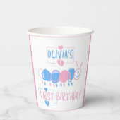 Niedliche Personalisierte Kinder Doodle-Wurm Zeich Pappbecher (Rückseite)