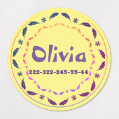 Niedliche personalisierte Kinder spielerisch Etiketten (Design 2)