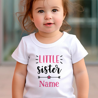 Niedliche Personalisierte kleine Schwester Baby T-shirt