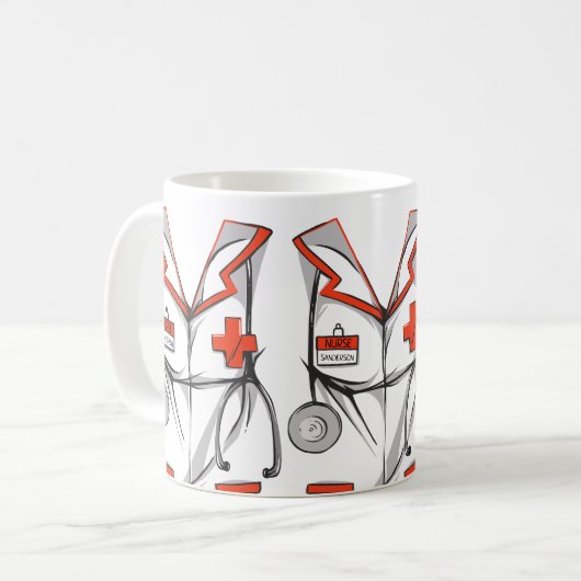 Niedliche Personalisierte Krankenschwestern Kaffeetasse (Vorderseite Links)