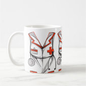 Niedliche Personalisierte Krankenschwestern Kaffeetasse (Links)