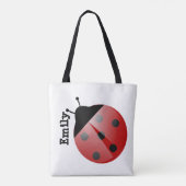 Niedliche Personalisierte Ladybug auf der White To Tasche (Rückseite)