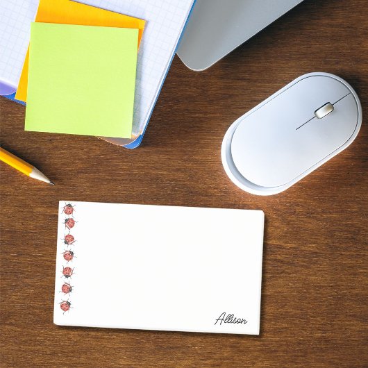 Niedliche Personalisierte Ladybug Post-it Klebezettel