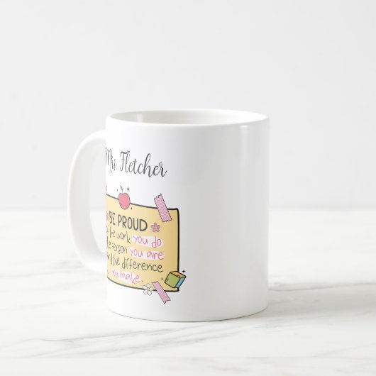 Niedliche Personalisierte Lehrerin Kaffeetasse (Vorderseite Links)