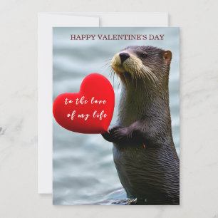 Niedliche Personalisierte Liebe Otter Valentine Ta Feiertagskarte