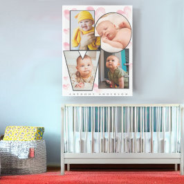 Niedliche personalisierte Liebe Vorlage Foto Herz Leinwanddruck