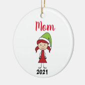 niedliche personalisierte Mama-Weihnachten Keramik Ornament (Links)
