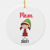 niedliche personalisierte Mama-Weihnachten Keramik Ornament (Hinten)