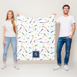 Niedliche Personalisierte Mongram Golf Patterns Fleecedecke