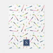 Niedliche Personalisierte Mongram Golf Patterns Fleecedecke (Vorderseite)