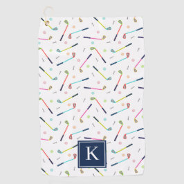 Niedliche Personalisierte Monogramm - Muster Fraue Golfhandtuch