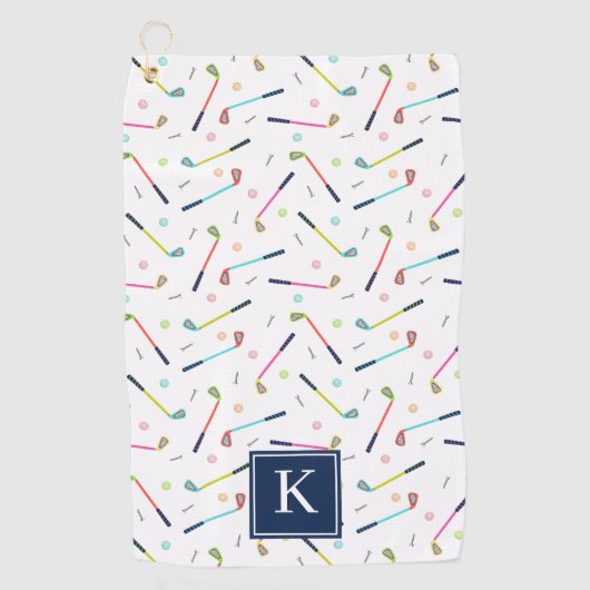Niedliche Personalisierte Monogramm - Muster Fraue Golfhandtuch (Vorderseite)
