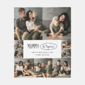 Niedliche Personalisierte Mütter Tag Familie Foto Fleecedecke (Vorderseite)