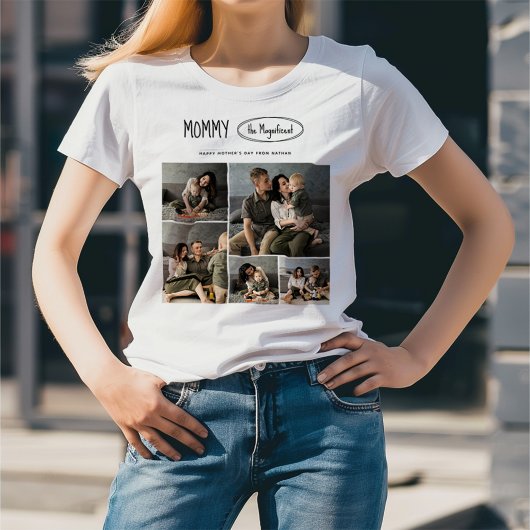 Niedliche Personalisierte Mütter Tag Familie Foto T-Shirt