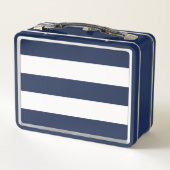 Niedliche Personalisierte Nautical Anchor School K Metall Brotdose (Rückseite)