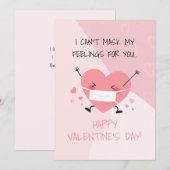 Niedliche Personalisierte Pandemie Valentinstag He Feiertagskarte (Vorne/Hinten)