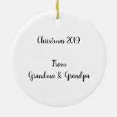 Niedliche Personalisierte Penguin Weihnachten Keramik Ornament (Hinten)