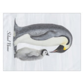 Niedliche Personalisierte Petguin und Kiche Tischdecke (Vorderseite (Horizontal))
