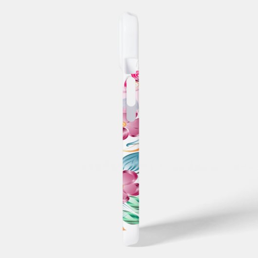 Niedliche Personalisierte Pfauenflora Case-Mate iPhone Hülle (Rückseite / Links)