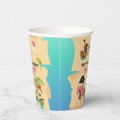 Niedliche Personalisierte Pink Girl Pirate Geburts Pappbecher (Rechts)