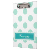 Niedliche Personalisierte Polka Dot Clipboard Klemmbrett (Links)