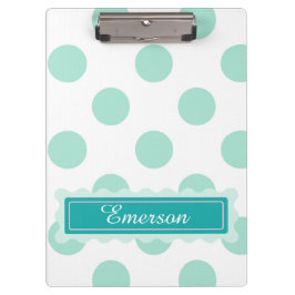 Niedliche Personalisierte Polka Dot Clipboard Klemmbrett