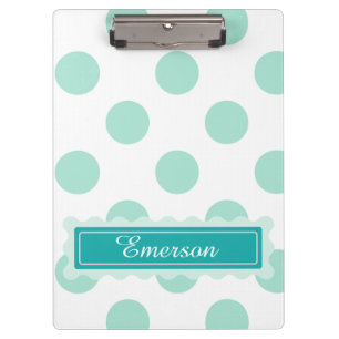 Niedliche Personalisierte Polka Dot Clipboard Klemmbrett