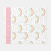 Niedliche Personalisierte Regenbogensteine Pastelw Fleecedecke (Vorderseite (Horizontal))
