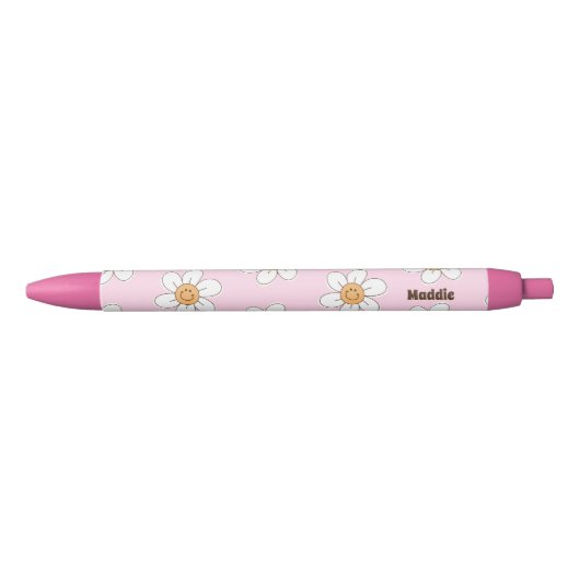 Niedliche Personalisierte rosa Blume Kugelschreiber (Vorderseite)