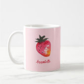 Niedliche Personalisierte Rosa Valentine Erdbeere Kaffeetasse (Links)