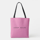 Niedliche Personalisierte rosa Yoga Tote Tasche (Rückseite)