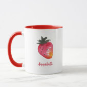 Niedliche Personalisierte Rote Valentine Erdbeere Tasse (Links)