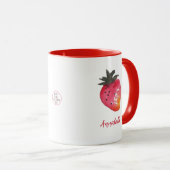 Niedliche Personalisierte Rote Valentine Erdbeere Tasse (VorderseiteRechts)